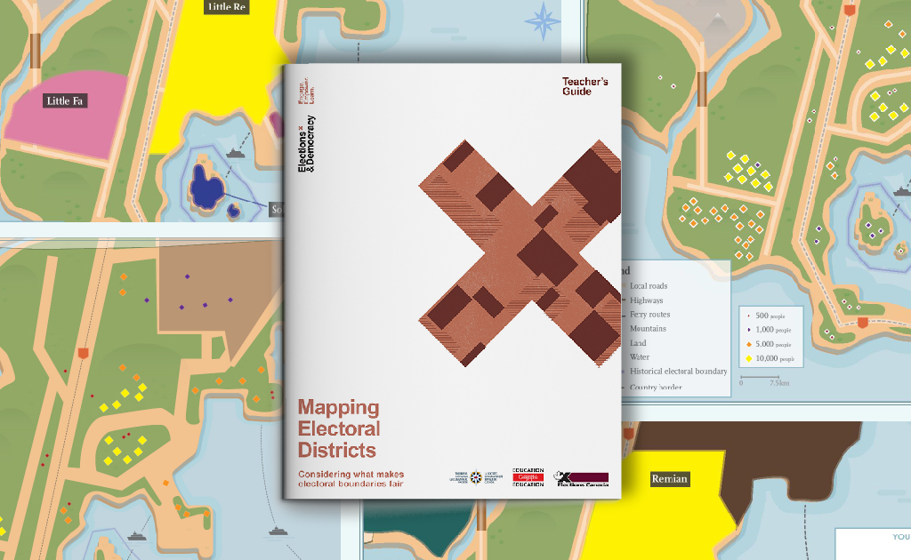 Mapping Electoral Districts. Teacher's guide on a map.