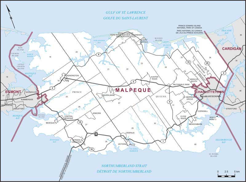 Map of Malpeque electoral district