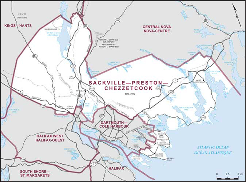 Map of Sackville—Preston—Chezzetcook electoral district
