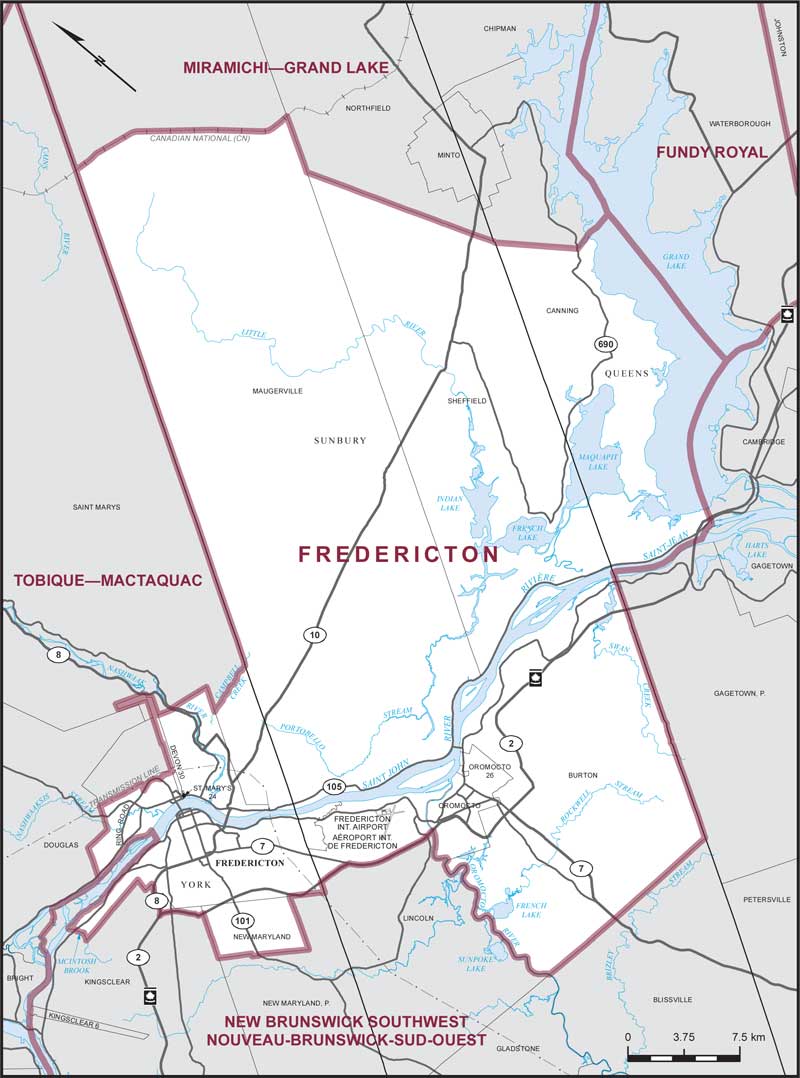 Map of Fredericton electoral district