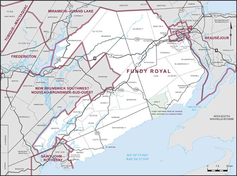 Map of Fundy Royal electoral district