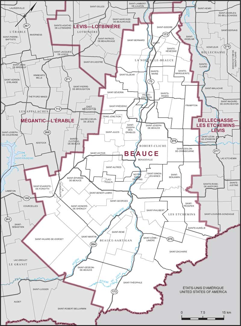 Map of Beauce electoral district