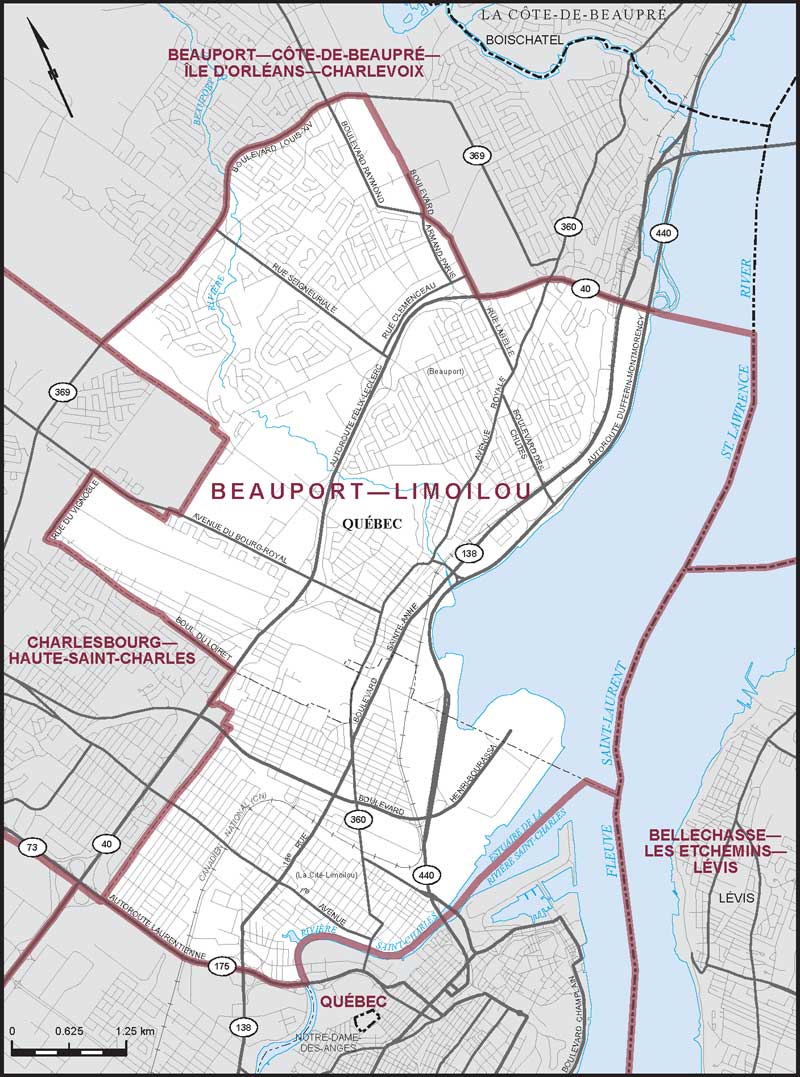 Map of Beauport—Limoilou electoral district