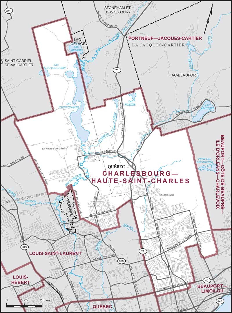 Map of Charlesbourg—Haute-Saint-Charles electoral district