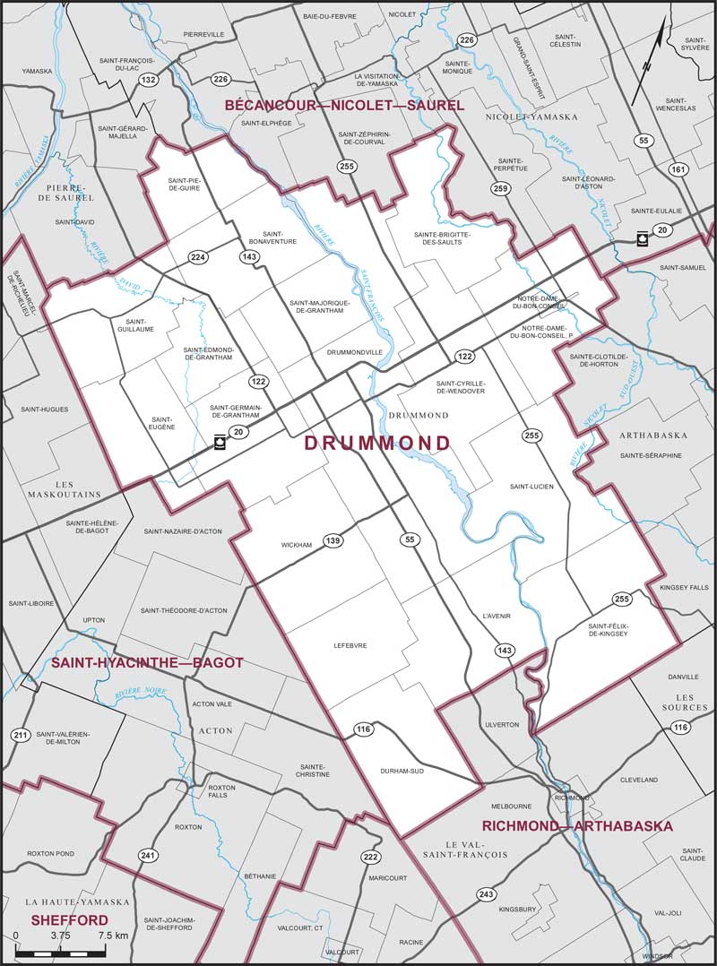 Map of Drummond electoral district