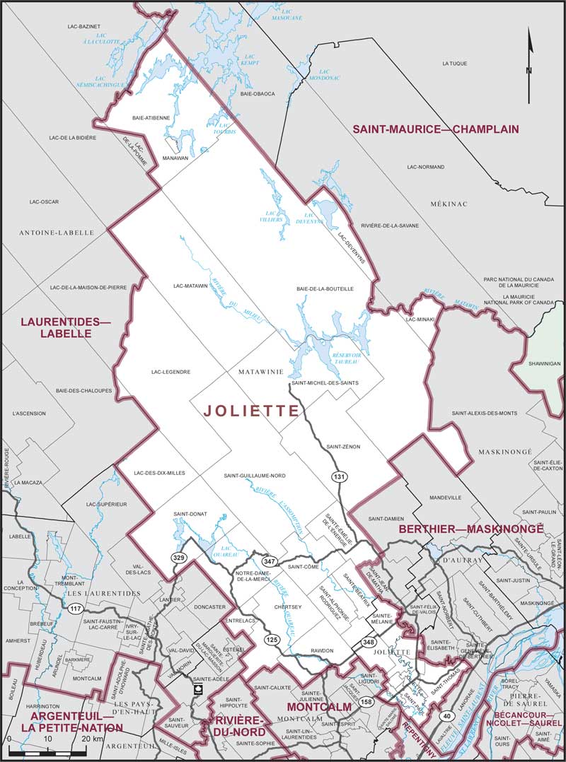 Map of Joliette electoral district