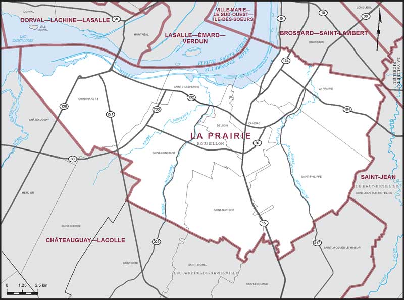 Map of La Prairie electoral district