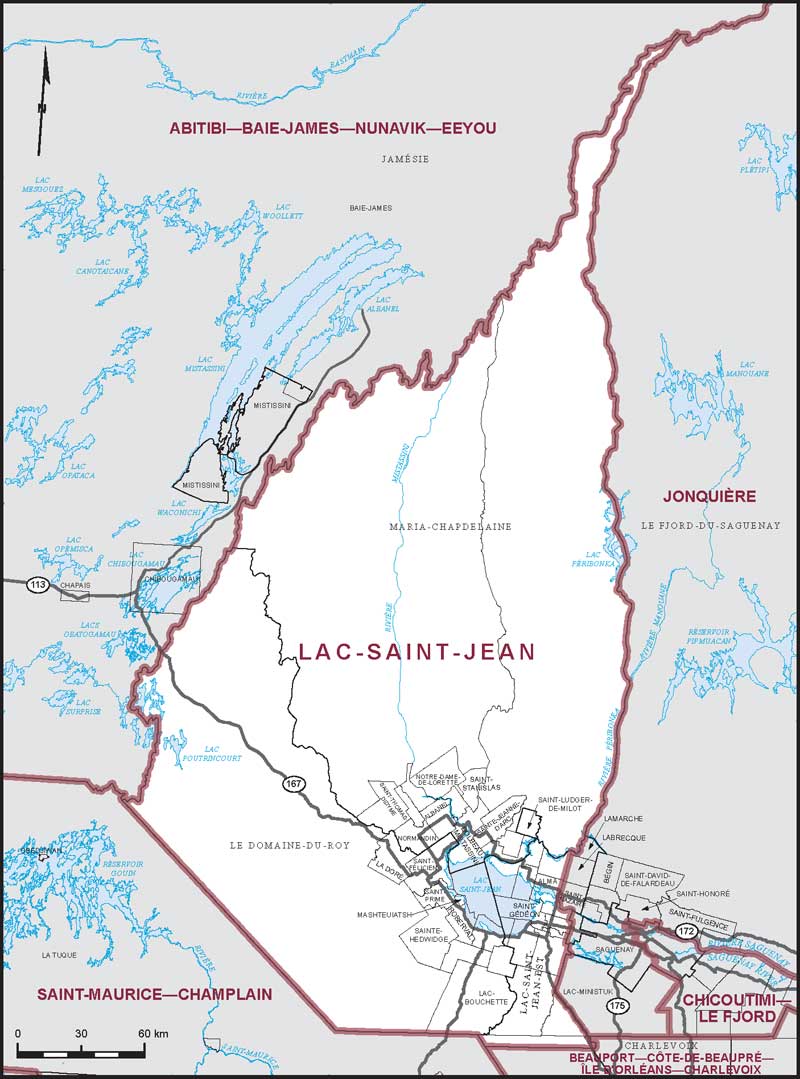 Map of Lac-Saint-Jean electoral district