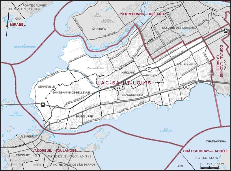 Map of Lac-Saint-Louis electoral district