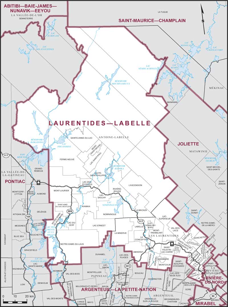 Map of Laurentides—Labelle electoral district