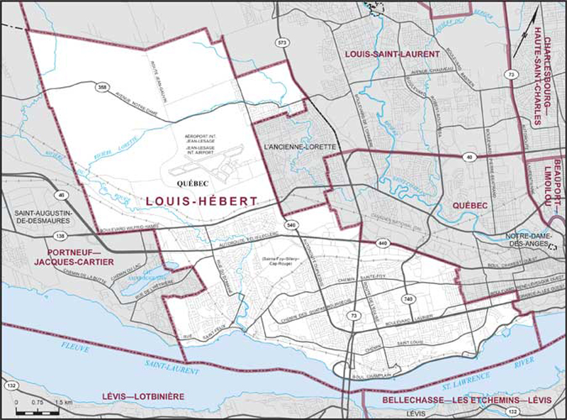 Map of Louis-Hébert electoral district