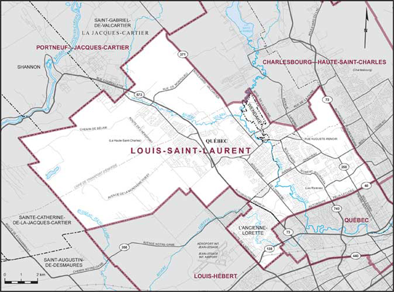 Map of Louis-Saint-Laurent electoral district