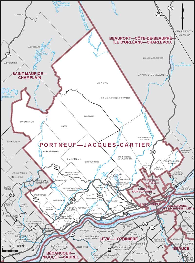 Map of Portneuf—Jacques-Cartier electoral district