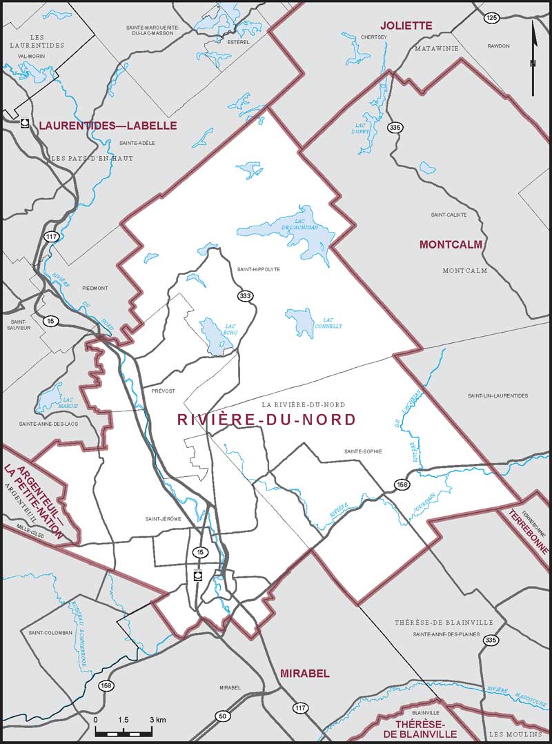 Map of Rivière-du-Nord electoral district