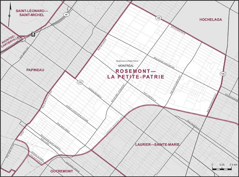 Map of Rosemont—La Petite-Patrie electoral district