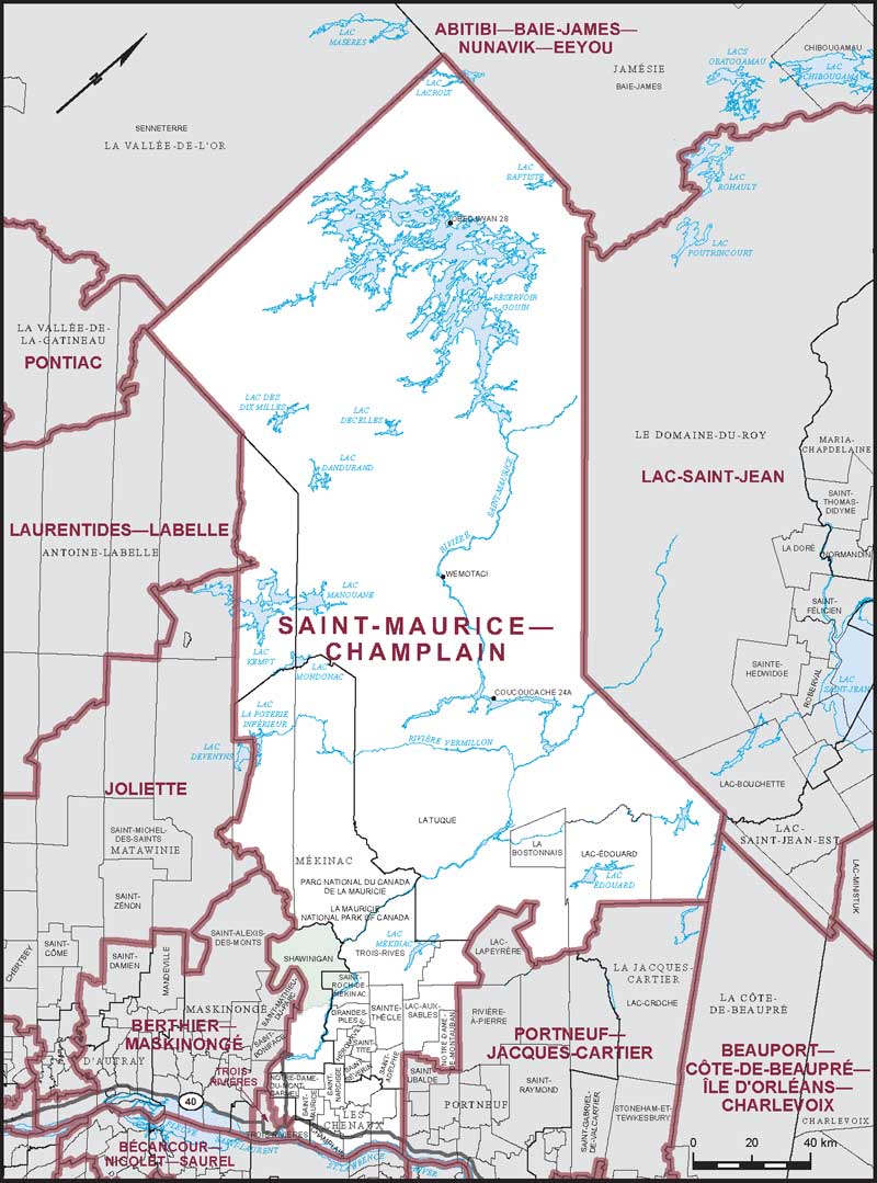 Map of Saint-Maurice—Champlain electoral district