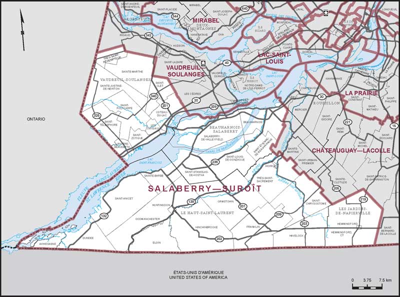 Map of Salaberry—Suroît electoral district