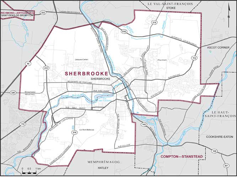 Map of Sherbrooke electoral district