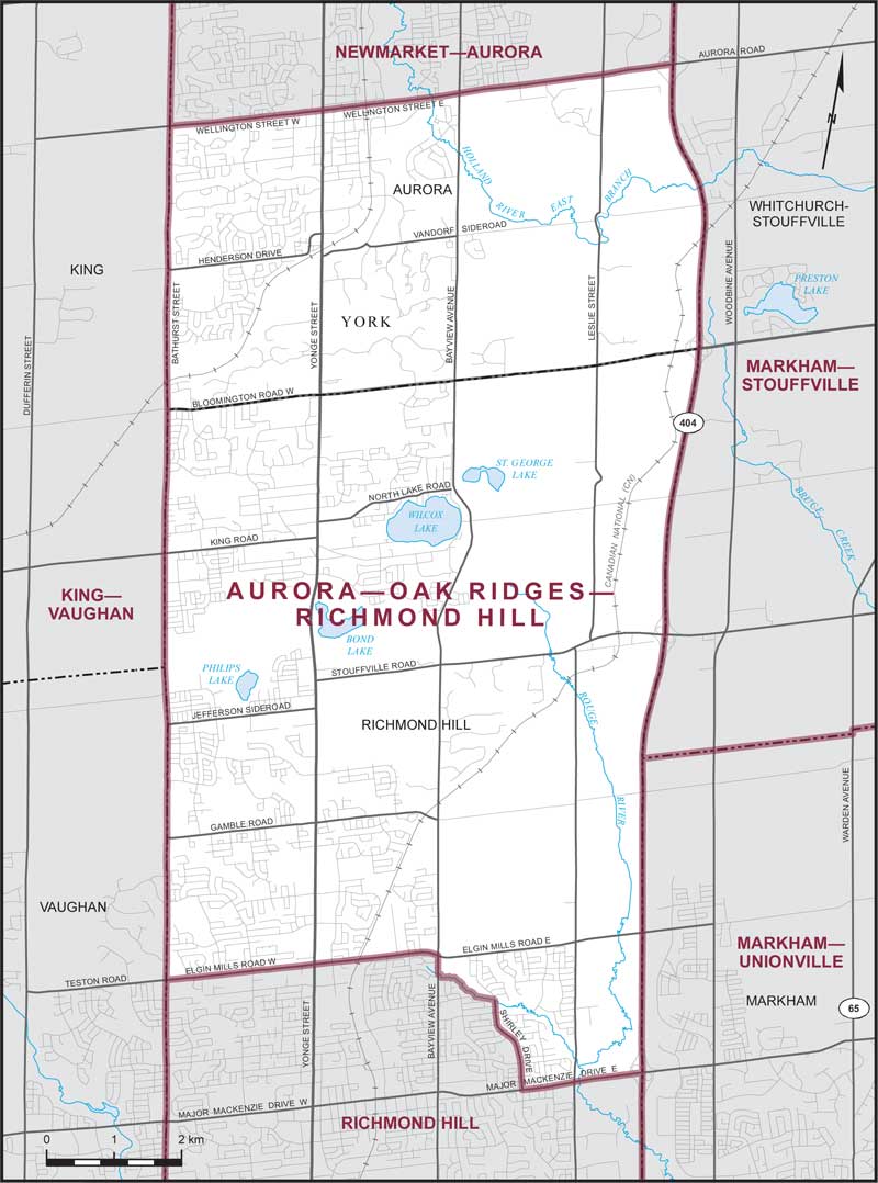 Map of Aurora—Oak Ridges—Richmond Hill electoral district