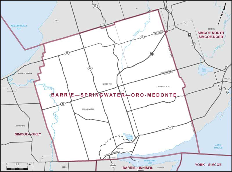 Map of Barrie—Springwater—Oro-Medonte electoral district