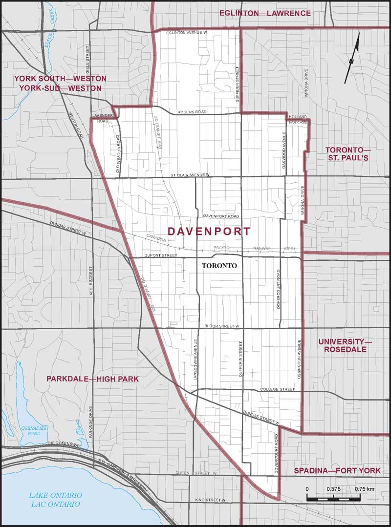 Map of Davenport electoral district