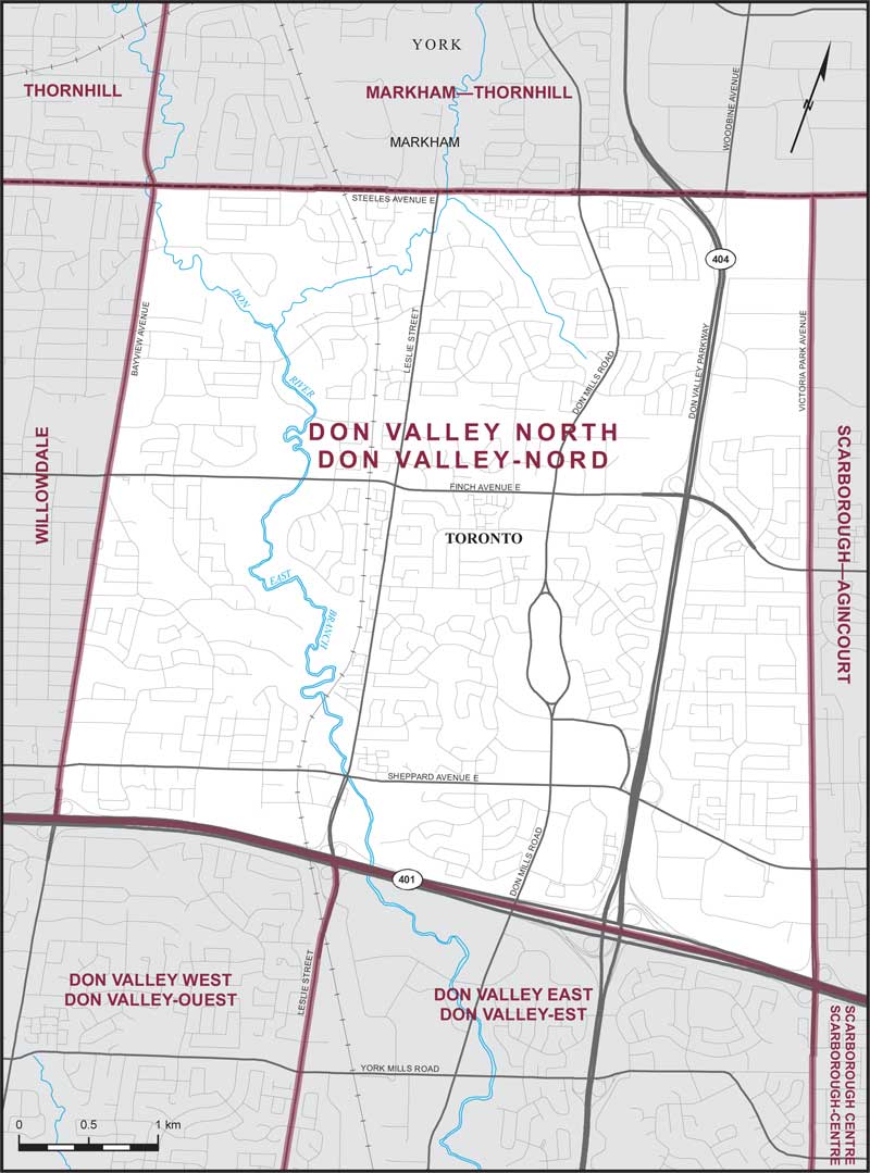 Map of Don Valley North electoral district