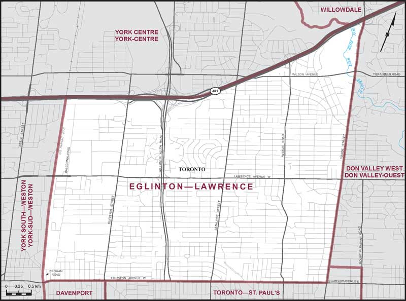 Map of Eglinton—Lawrence electoral district