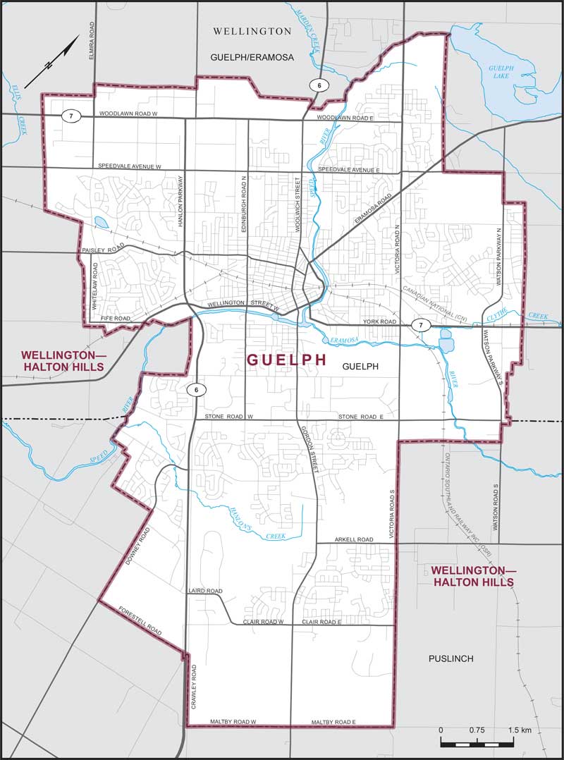 Map of Guelph electoral district