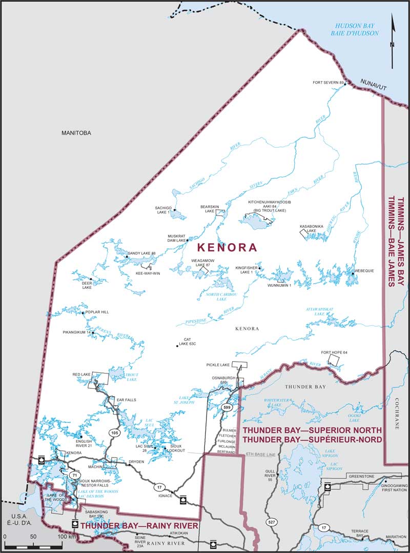 Map of Kenora electoral district