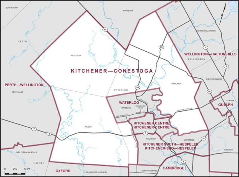 Map of Kitchener—Conestoga electoral district