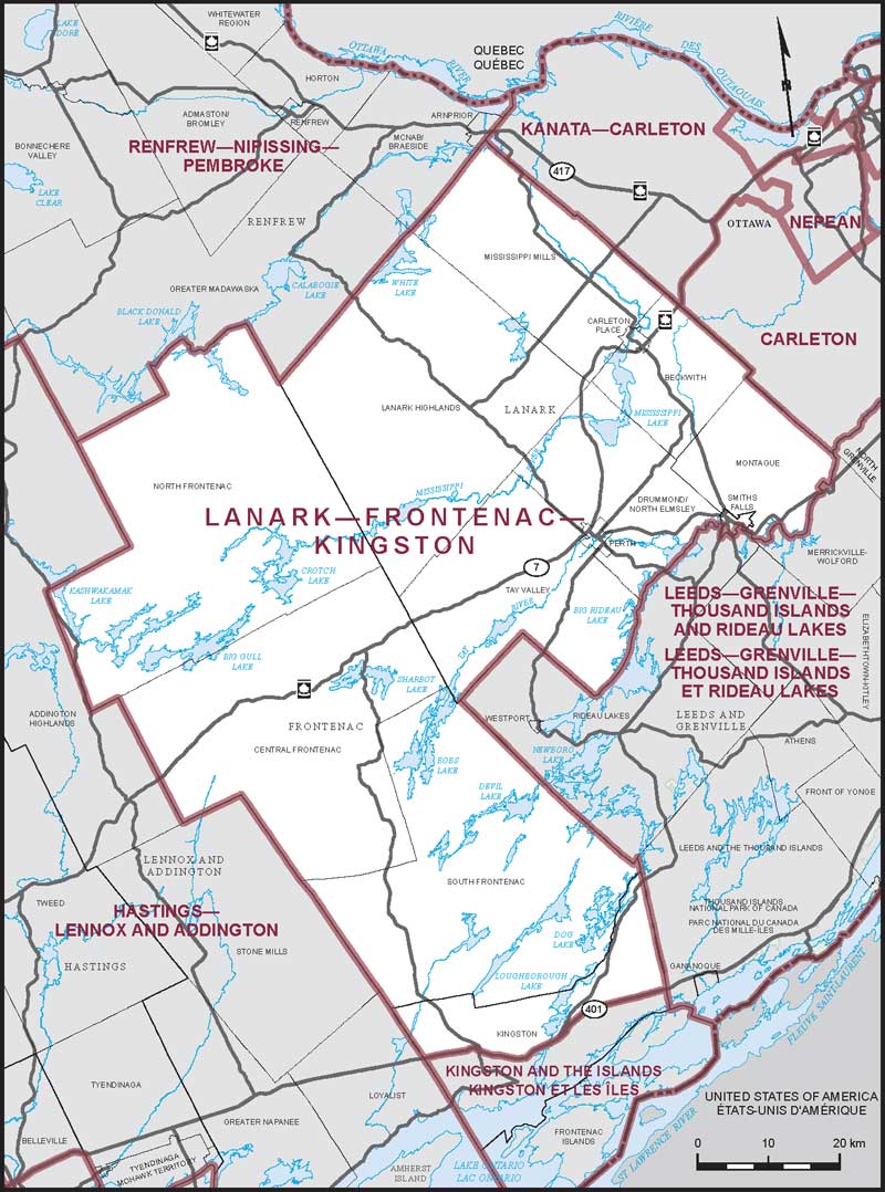 Map of Lanark—Frontenac—Kingston electoral district