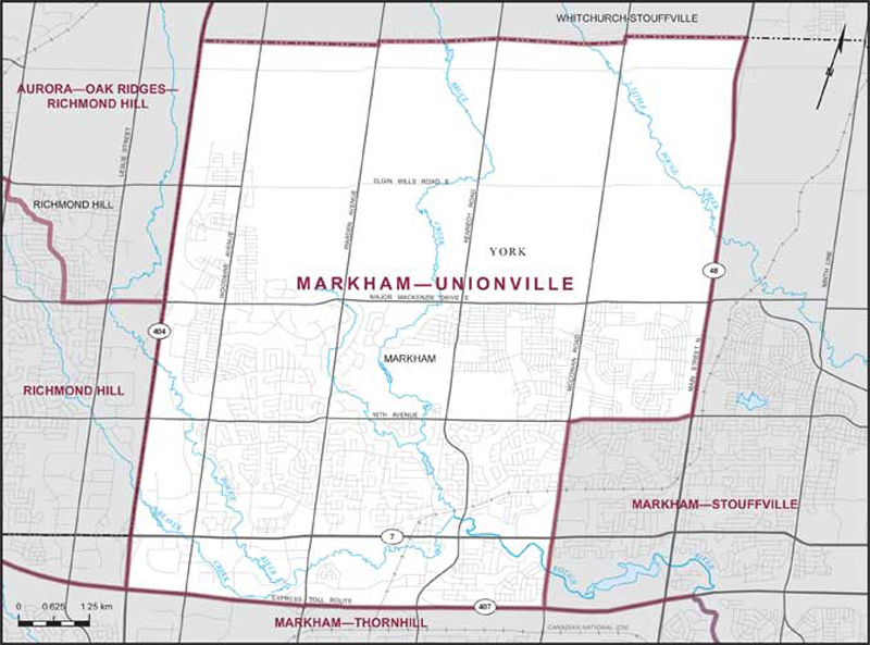 Map of Markham—Unionville electoral district