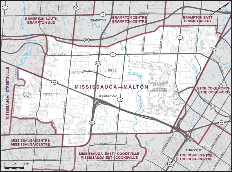 Map of Mississauga—Malton electoral district