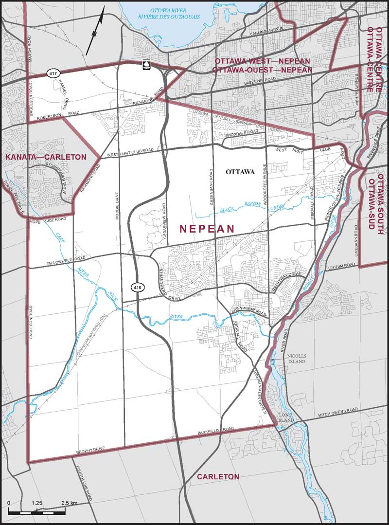 Map of Nepean electoral district