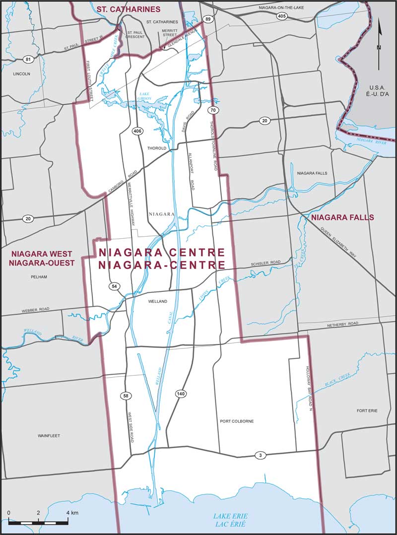 Map of Niagara Centre electoral district