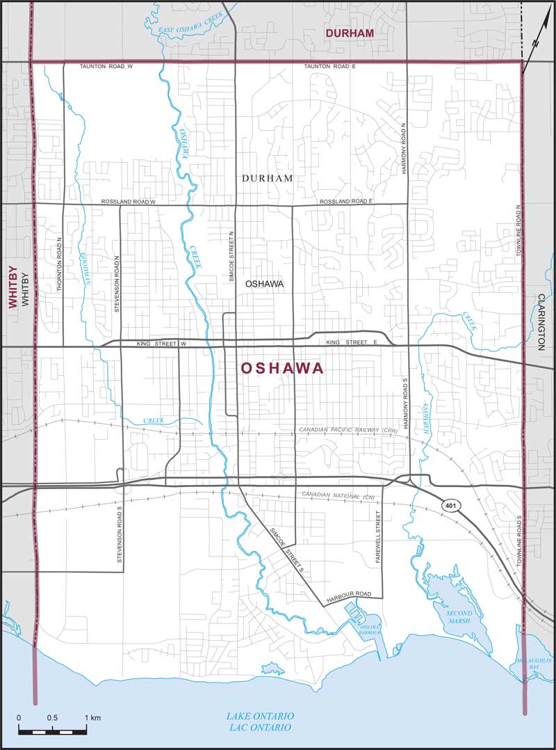 Map of Oshawa electoral district