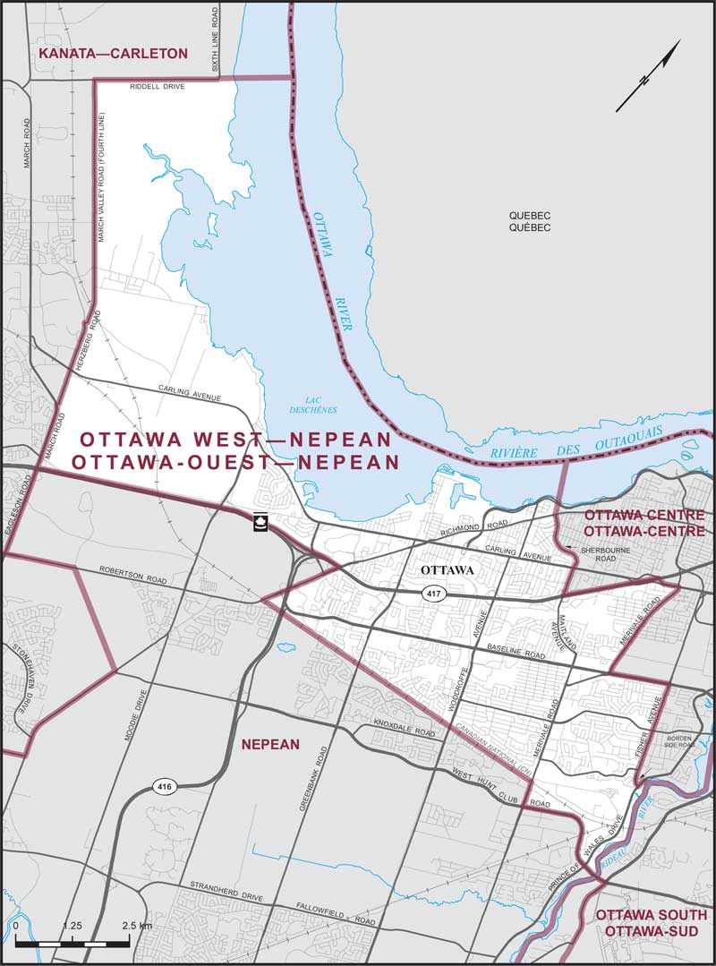 Map of Ottawa West—Nepean electoral district