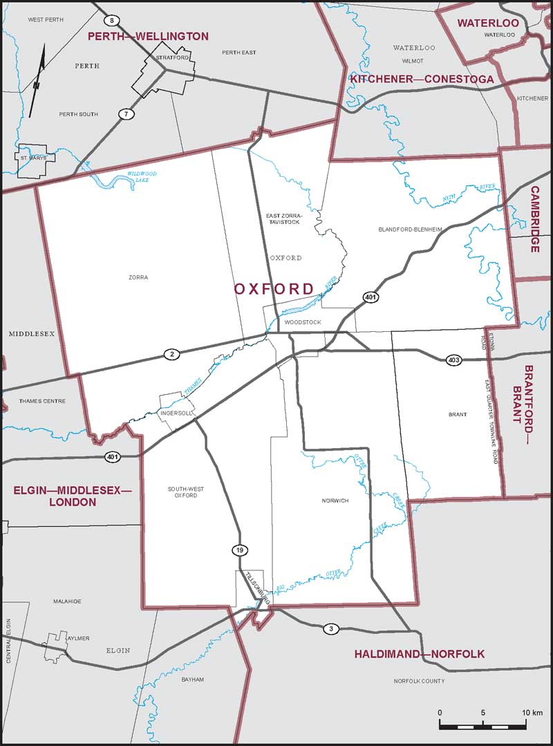 Map of Oxford electoral district