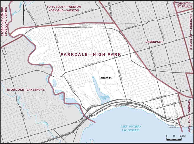 Map of Parkdale—High Park electoral district