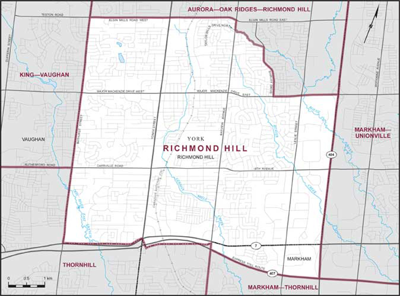 Map of Richmond Hill electoral district