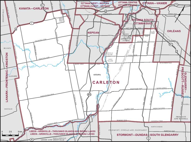 Map of Carleton electoral district