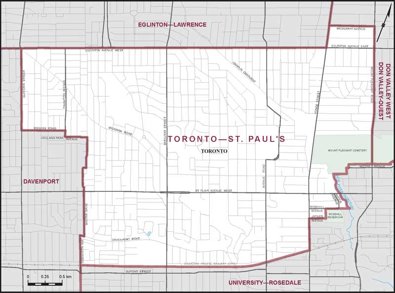 Map of Toronto—St. Paul's electoral district