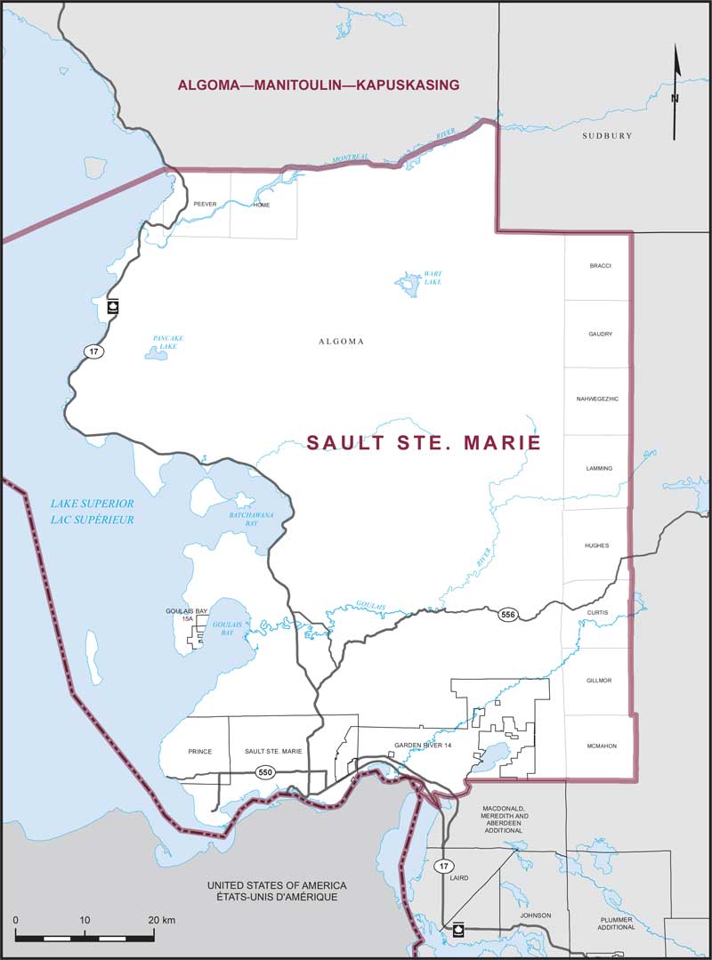 Map of Sault Ste. Marie electoral district