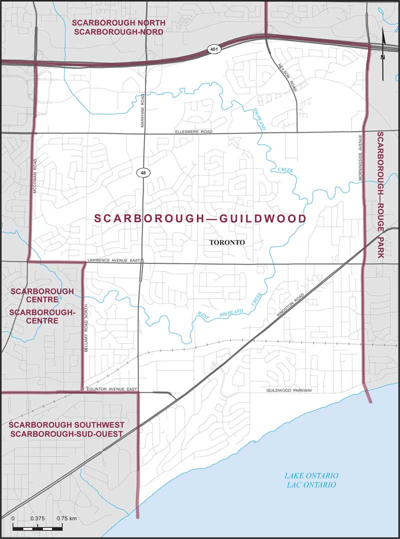 Map of Scarborough—Guildwood electoral district