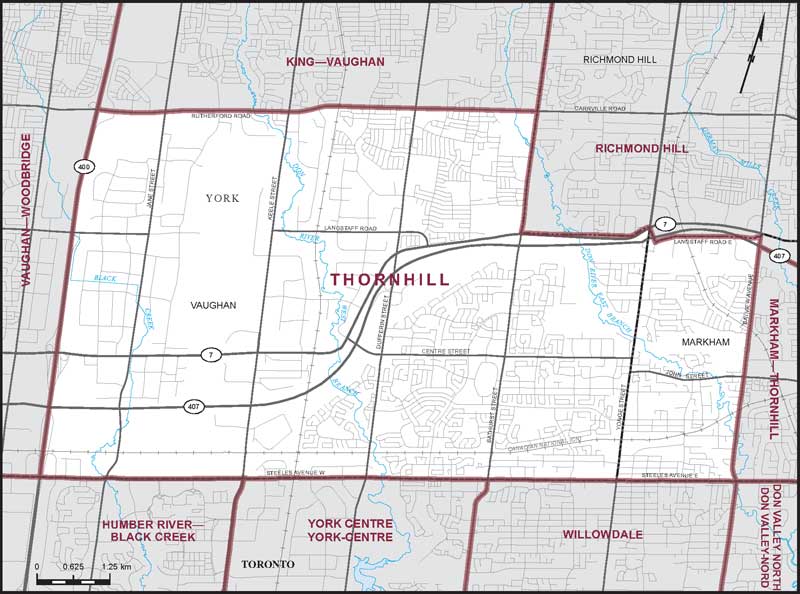 Map of Thornhill electoral district