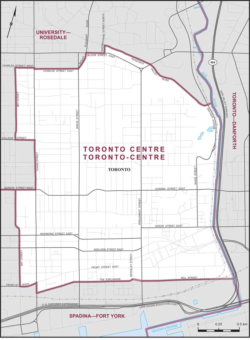 Map of Toronto Centre electoral district