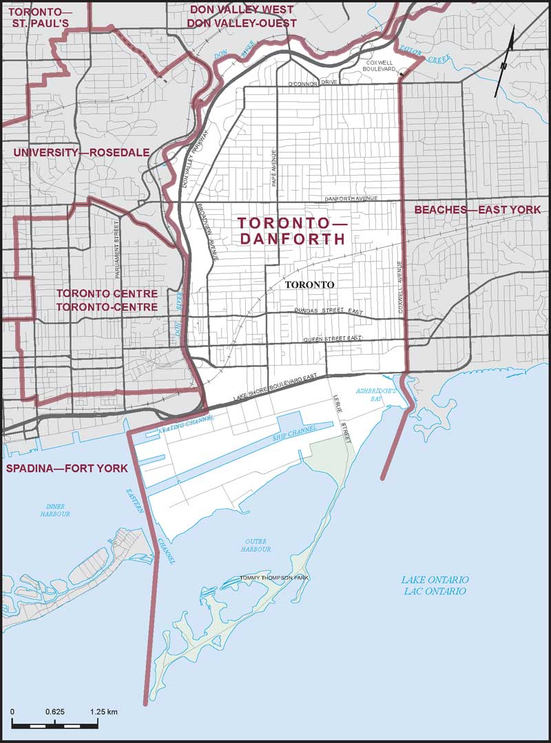 Map of Toronto—Danforth electoral district
