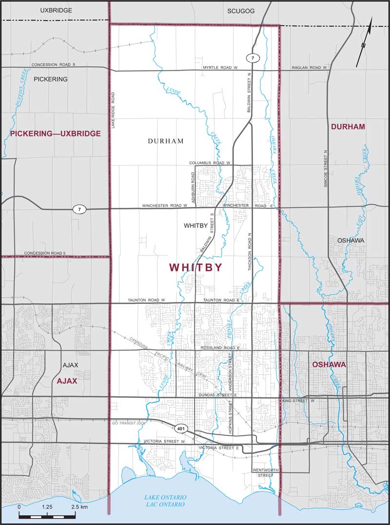 Map of Whitby electoral district