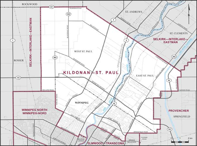Map of Kildonan—St. Paul electoral district