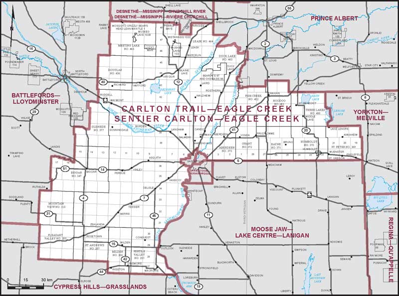 Map of Carlton Trail—Eagle Creek electoral district